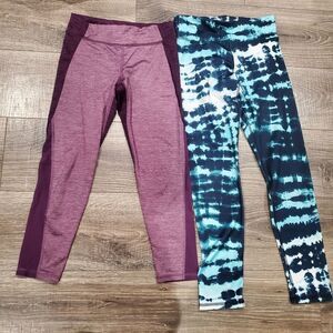 Girls Old Navy Leggings Size 10-12 Kids' Purple and Blue Tie-Dye Leggings 2 Pcs